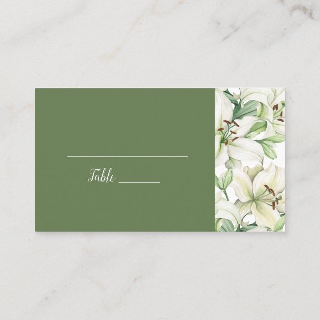 Carte De Placement Élégance de la Fleur de LILY (Dos)
