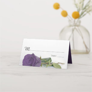 Carte De Placement Élégant Améthyste Purple Rose Mariage écriture