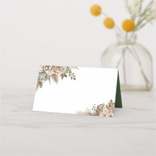 Carte De Placement Elégant automne floral Thanksgiving