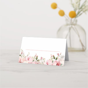 Carte De Placement Élégant Bébé rose En Fleur Baby shower Fille