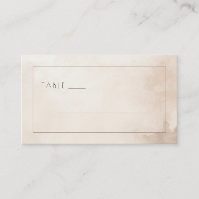 Carte De Placement Elegant Beige Minimalist Table Sign (Devant)