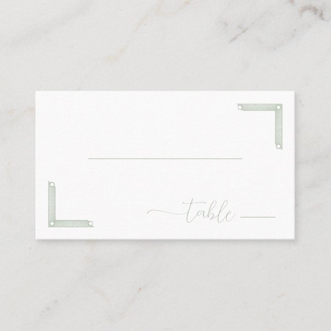 Carte De Placement Elegant Black Geometric Lines (Devant)