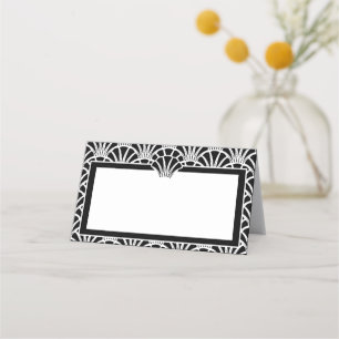 Carte De Placement Élégant Black White Art Déco Mariage Event