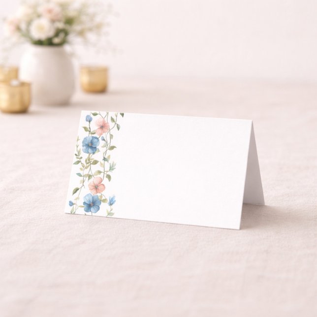 Carte De Placement Elegant Blue Floral Event  (Créateur téléchargé)