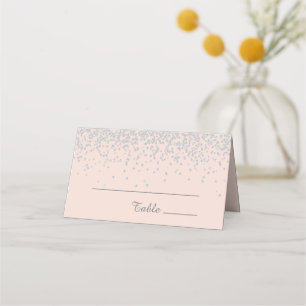 Carte De Placement Élégant Blush Rose Argent Pailleté Anniversaire