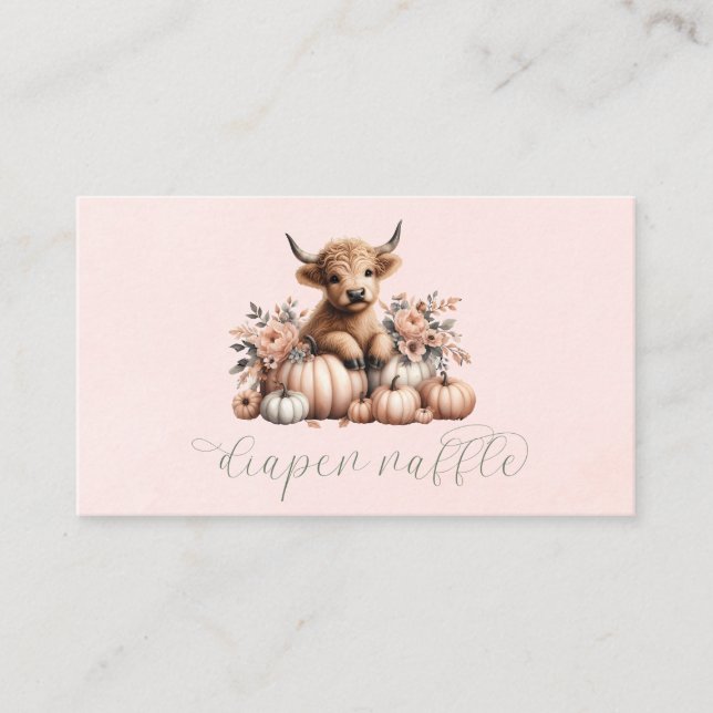 Carte De Placement Élégant Blush Rose Highland Vache floral (Devant)