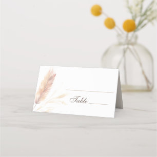 Carte De Placement Elégant Boho Watercolor Mariage de automne Pampas