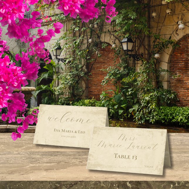 Carte De Placement Elégant bord de broyage non blanc personnalisé (Créateur téléchargé)