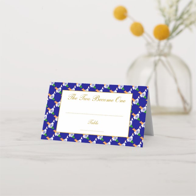 Carte De Placement Élégant buffet de banquet Mariage de l'INDE (Devant)