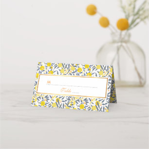 Carte De Placement Élégant Citron vigne motif choisir votre couleur