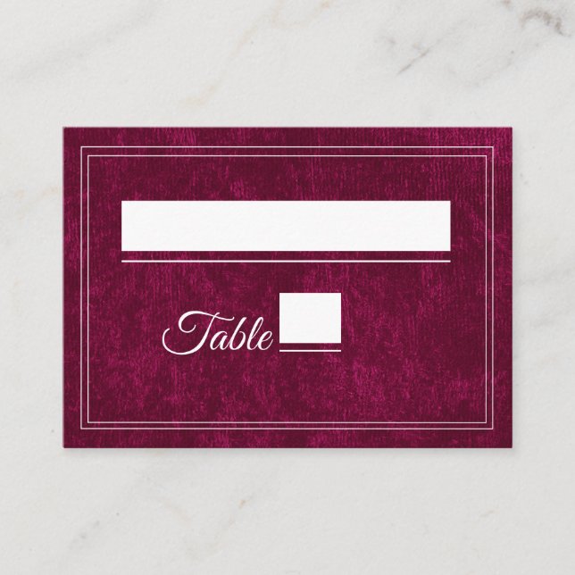 Carte De Placement Elegant Classic Burgundy Berry Wedding (Devant)