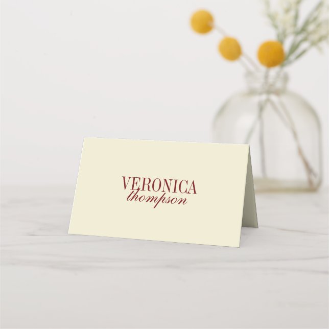 Carte De Placement Elegant Classic Script Ivory Cream Wedding Custom (Devant)
