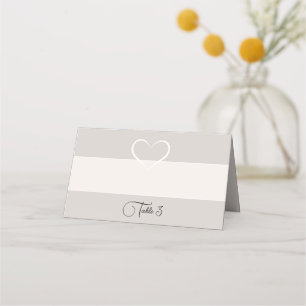 Carte De Placement Elégant coeur moderne mariage Collection Silhouett