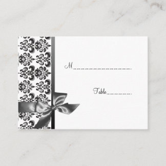 Carte De Placement Elégant Damask et Bow Table Place Card