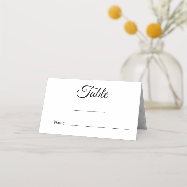 Carte De Placement Elégant Damask noir et blanc Mariage (Devant)