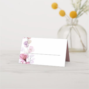Carte De Placement Élégant Dusty Rose Mariage floral transparent