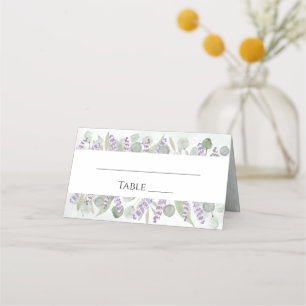Carte De Placement Elégant Eucalyptus & Lavender Rustic Boho Mariage