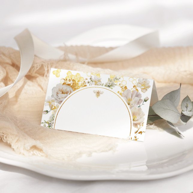 Carte De Placement Élégant fleur sauvage bumble bee mariage (Créateur téléchargé)