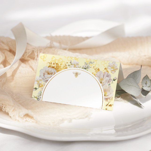 Carte De Placement Élégant fleur sauvage bumble bee mariage (Créateur téléchargé)