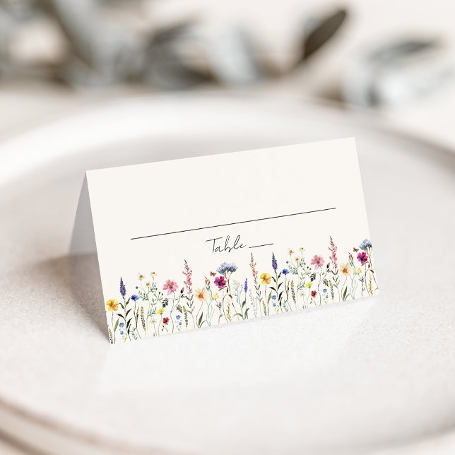 Carte De Placement Élégant Fleur sauvage Mariage crème pâté (Créateur téléchargé)