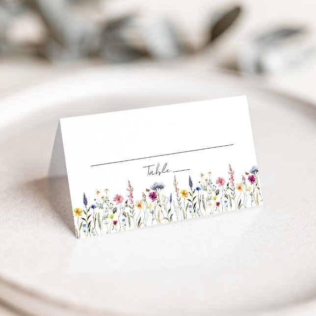 Carte De Placement Élégant Fleur sauvage Meadow Mariage (Créateur téléchargé)