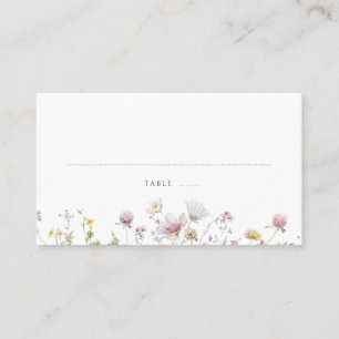 Carte De Placement Élégant Fleur sauvage Pastel Soft Mariage botaniqu