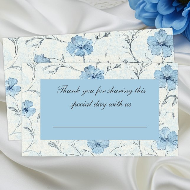 Carte De Placement Elégant Floral Dusty Bleu Pays Jardin Mariage (Créateur téléchargé)