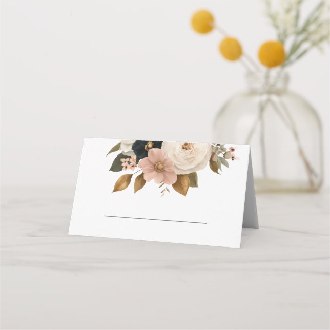 Carte De Placement Elegant Floral Personalized Wedding  (Devant)