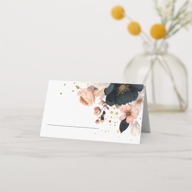 Carte De Placement Elegant Floral Personalized Wedding  (Devant)