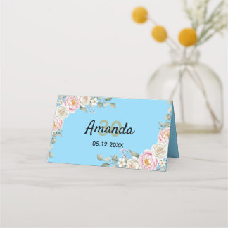 Carte De Placement Elegant Floral Place Card and Table Number Tent