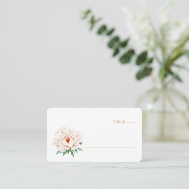 Carte De Placement Elegant Floral Table Number (Debout devant)