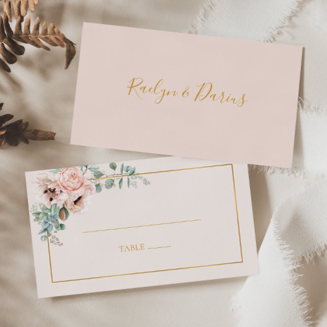 Carte De Placement Élégant flou | Pastel Flat Mariage (Créateur téléchargé)