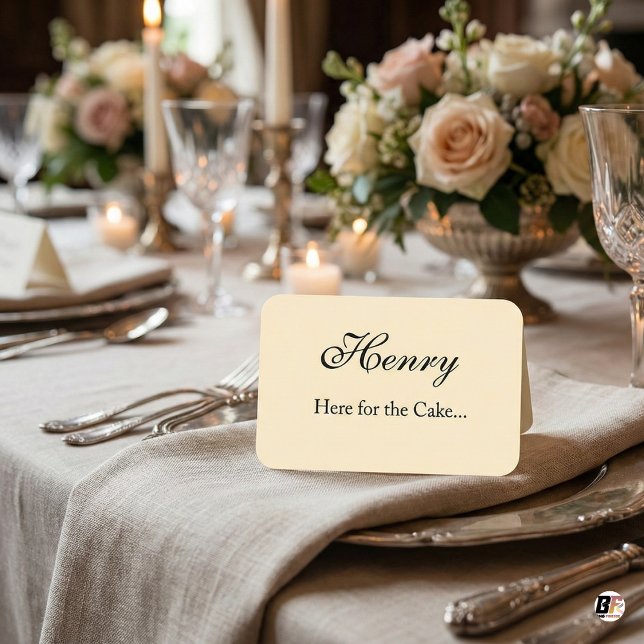 Carte De Placement Elegant Funny "Here for the Cake" Wedding (Créateur téléchargé)