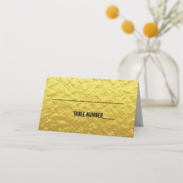 Carte De Placement Elégant Gold & Black 50 Anniversaire Carte Place (Devant)