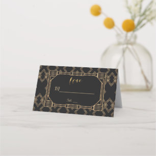 Carte De Placement Elégant Gold Black Great Gatsby 1920 Mariage