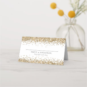 Carte De Placement Elegant Gold Parties scintillant Noms Date Mariage