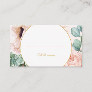 Carte De Placement Elégant Jardin Floral Blush Pastel Flat Mariage