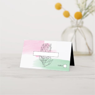 Carte De Placement Elégant King Protea Watercolor Mariage Carte Place