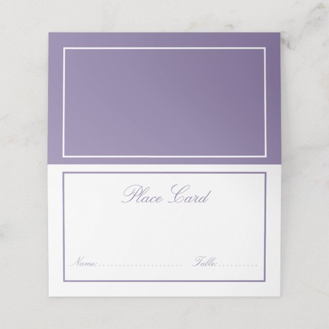 Carte De Placement Élégant Lavender Lavender Classic Script Mariage (Extérieur déplié)