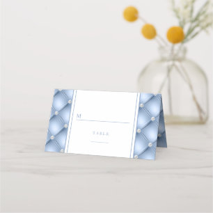 Carte De Placement Élégant Mariage À Tufted Diamant Bleu