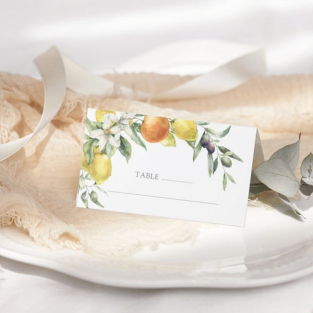Carte De Placement Élégant Mariage Citrus Orange Lemon (Créateur téléchargé)