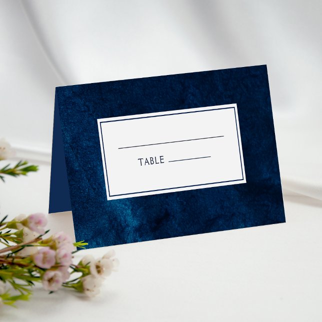 Carte De Placement Elégant Mariage de couleur bleu marine (Créateur téléchargé)