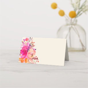 Carte De Placement Elégant Mariage de couleur rose
