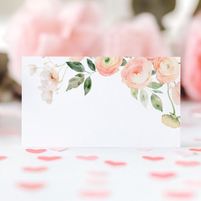 Carte De Placement Élégant Mariage de Fleurs vertes de Blush & Sage (Créateur téléchargé)