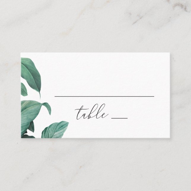 Carte De Placement Élégant mariage de jardin botanique de verdure tro (Devant)