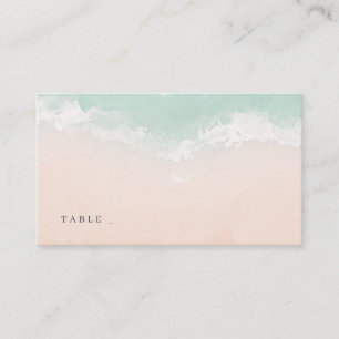 Carte De Placement Élégant mariage de plage océanique pétillant abstr