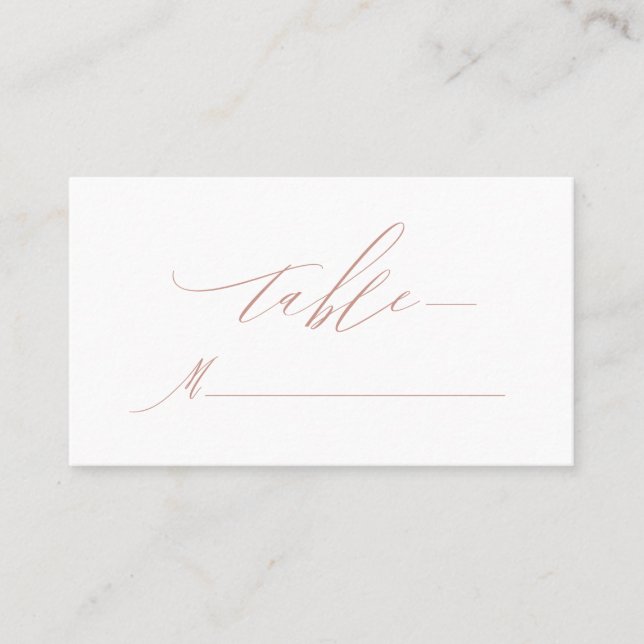 Carte De Placement Élégant Mariage de script de monogramme Rose blanc (Devant)
