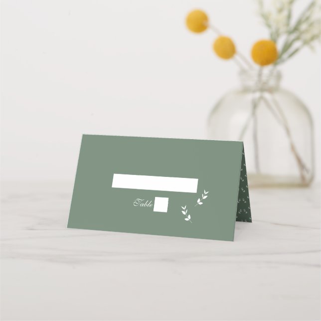 Carte De Placement Élégant Mariage de script en vert d'olive Sage for (Devant)