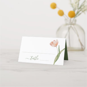 Carte De Placement Elégant Mariage de tulipe d'aquarelle