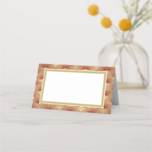 Carte De Placement Élégant Mariage de ventilateur rouge Art déco coul